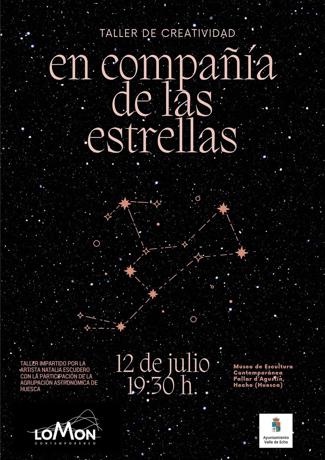 Poster of the creativity workshop "In the company of the stars"